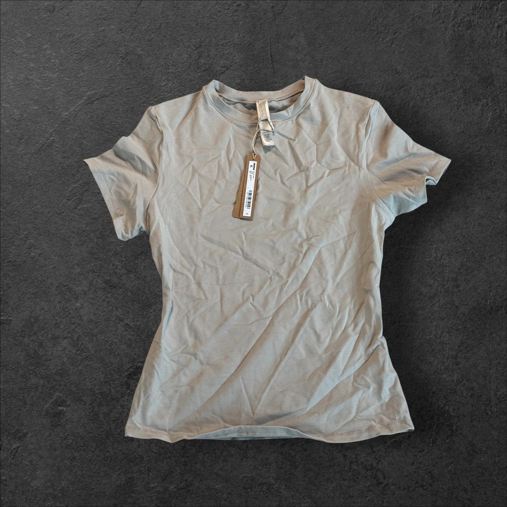 Skims Cotton Jersey T-Shirt Stone Taupe Crew Neck Short Sleeve AP-TSH-0638 M